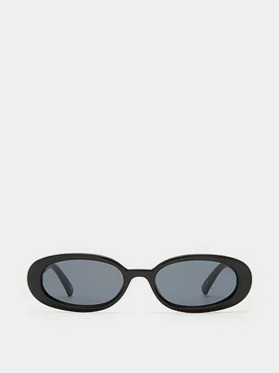 Pink Le Specs Outta Love Sunglasses In Black