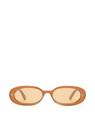 Pink Le Specs Outta Love Sunglasses In Brown