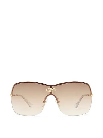 Pink Le Specs Parallel Universe Sunglasses In Gold