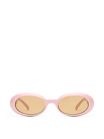Pink Le Specs Work It Sunglasses In