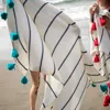 Pink Lemonade Blue Dazzle Tassle Throw In Neutral