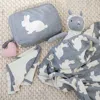 Pink Lemonade Bunny Baby Set In Gray/natural