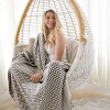 Pink Lemonade Chevron Stripe Throw In Brown