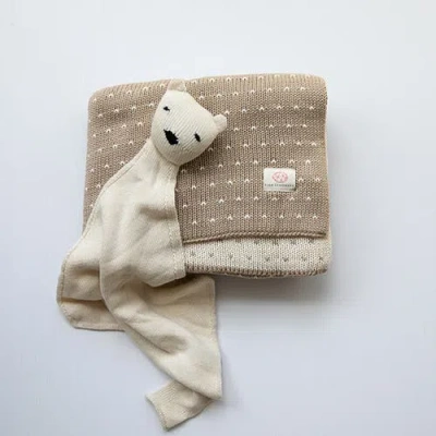 Pink Lemonade Dainty Dots Baby Blanket And Lovie Set In Brown