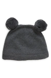 Pink Lemonade Kids'  Double Pompom Organic Cotton Beanie In Dark Grey