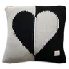 Pink Lemonade Dual Hearts Cushion Pillow, 16 X 16 In Black