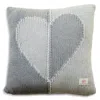 Pink Lemonade Dual Hearts Cushion Pillow, 16 X 16 In Gray