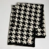 Pink Lemonade Houndstooth Organic Cotton Throw Blanket In Black
