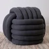 Pink Lemonade Knotted Pouf, Large In Dark Gray