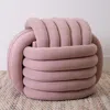 Pink Lemonade Knotted Pouf, Large In Pale Pink