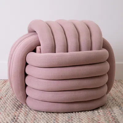 Pink Lemonade Knotted Pouf, Large In Pale Pink