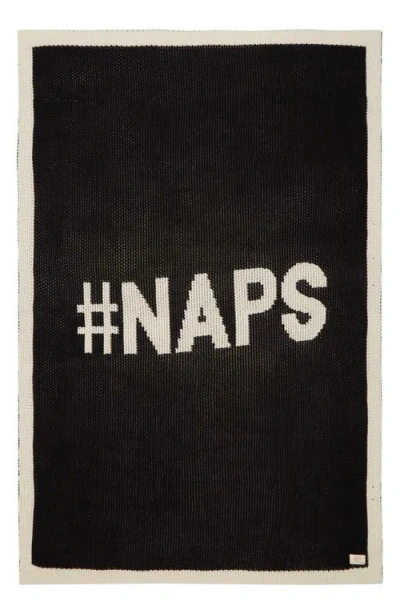 Pink Lemonade #naps Organic Cotton Baby Blanket In Black/ Off White