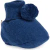 Pink Lemonade Kids'  Pompom Cotton Bootie In Navy