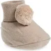 Pink Lemonade Kids'  Pompom Cotton Bootie In Rice