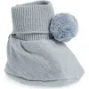 Pink Lemonade Kids'  Pompom Cotton Bootie In Sky Blue