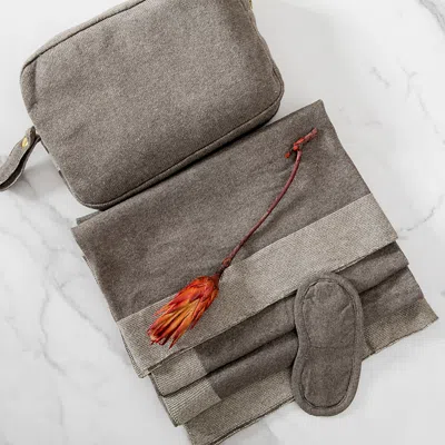 Pink Lemonade Reversible Solid Travel Set In Gray