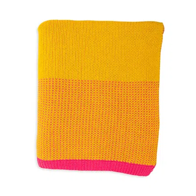 Pink Lemonade Ribbed Hearts Throw In Orange