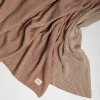 Pink Lemonade Ribbed Organic Cotton Throw Blanket In Brown