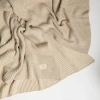 Pink Lemonade Ribbed Organic Cotton Throw Blanket In Brown