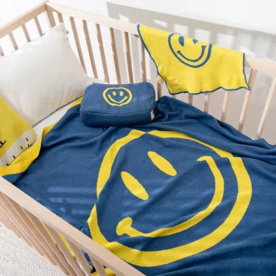 Pink Lemonade Smiley Baby Set In Blue