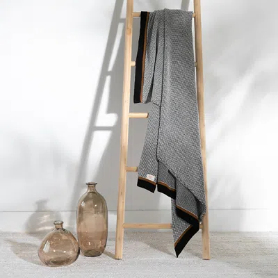 Pink Lemonade Stipple Stripe Throw In Black