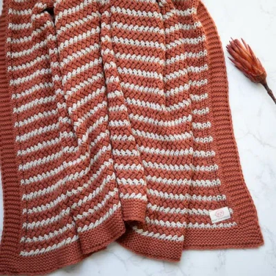 Pink Lemonade Tara Organic Cotton Throw Blanket In Brown