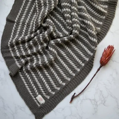 Pink Lemonade Tara Organic Cotton Throw Blanket In Gray