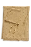 Pink Lemonade Kids'  Trefle Organic Cotton Blanket & Hat Set In Champagne