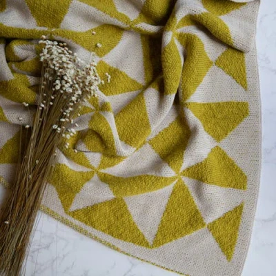 Pink Lemonade Trikona Organic Cotton Throw Blanket In Multi