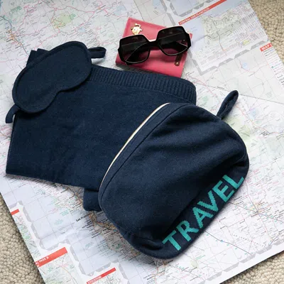 Pink Lemonade Words Travel Set In Navy