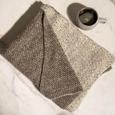 Pink Lemonade Zac Organic Cotton Throw Blanket In Gray
