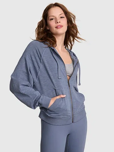 Pink Lightweight Lounge Full-zip Hoodie In Blue