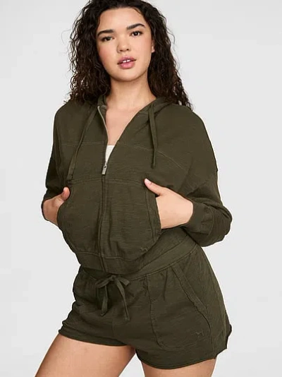 Pink Lightweight Lounge Full-zip Hoodie In Multi