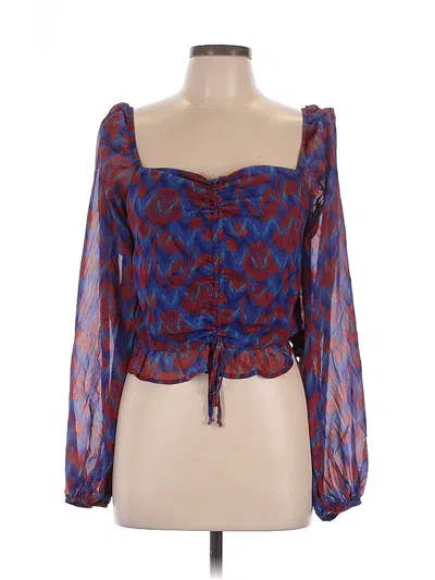 Pre-owned Pink Lily 3/4 Sleeve Blouse In Blue