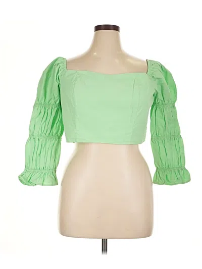 Pre-owned Pink Lily 3/4 Sleeve Blouse In Green