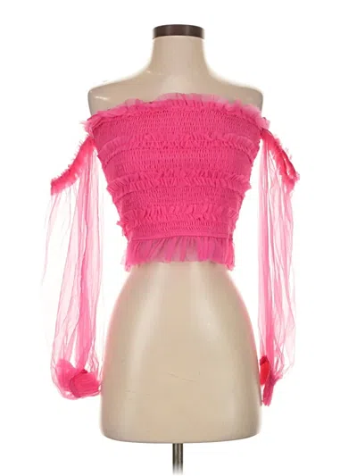 Pre-owned Pink Lily 3/4 Sleeve Blouse In Pink