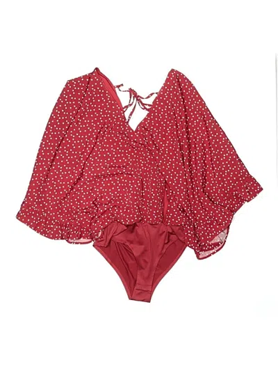 Pre-owned Pink Lily 3/4 Sleeve Blouse In Red