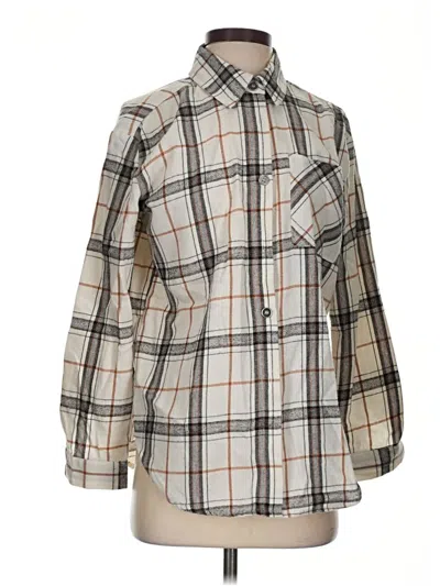 Pre-owned Pink Lily 3/4 Sleeve Button Down Shirt In Gray