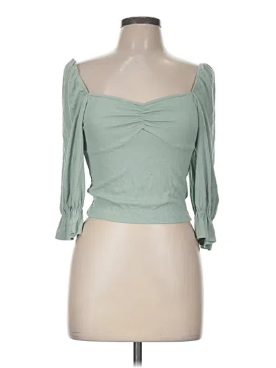 Pre-owned Pink Lily 3/4 Sleeve Top Green Sweetheart Neckline Tops