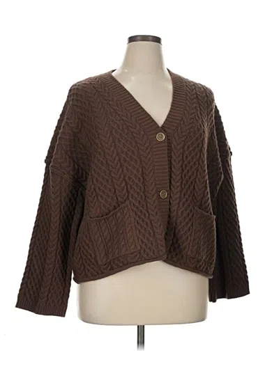 Pre-owned Pink Lily Cardigan Sweater In Brown