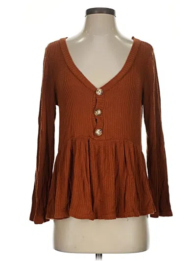Pre-owned Pink Lily Cardigan Sweater In Brown
