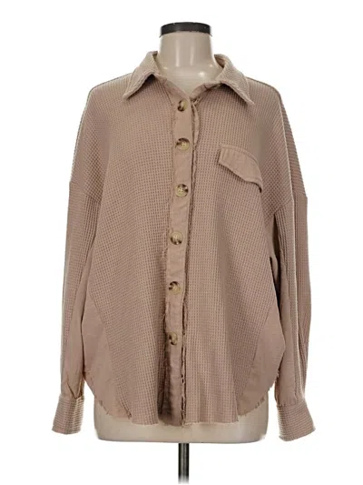 Pre-owned Pink Lily Cardigan Sweater In Tan