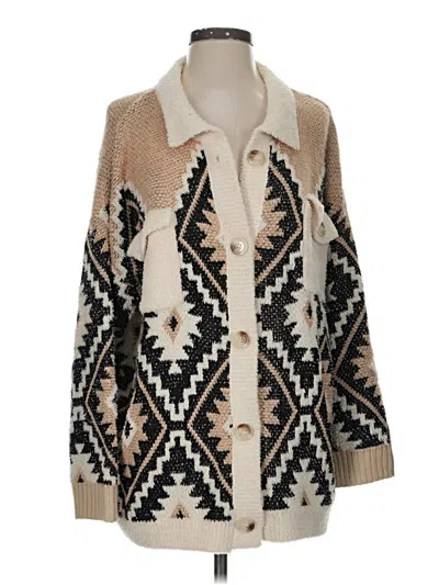 Pre-owned Pink Lily Cardigan Sweater In Tan
