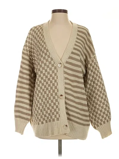 Pre-owned Pink Lily Cardigan Sweater In Tan