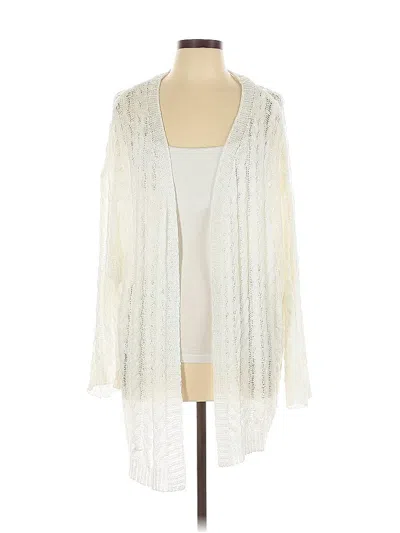 Pre-owned Pink Lily Cardigan Sweater In White