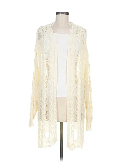 Pre-owned Pink Lily Cardigan Sweater In White