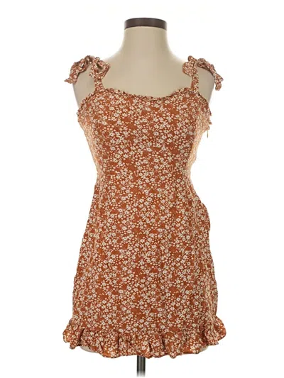 Pre-owned Pink Lily Casual Dress In Brown