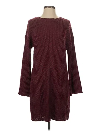 Pre-owned Pink Lily Casual Dress In Burgundy
