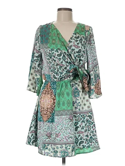 Pre-owned Pink Lily Casual Dress In Green