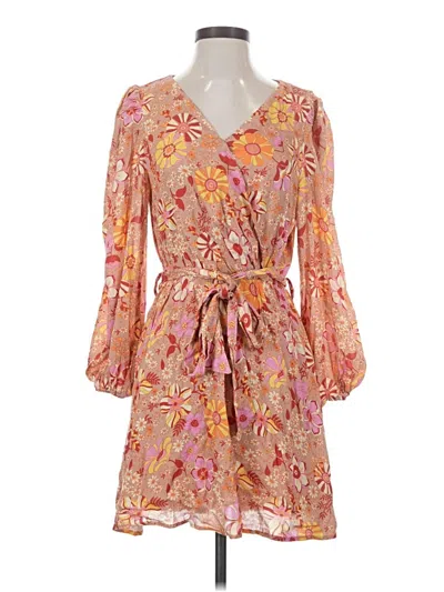 Pre-owned Pink Lily Casual Dress In Orange